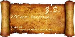 Zádori Dorottya névjegykártya